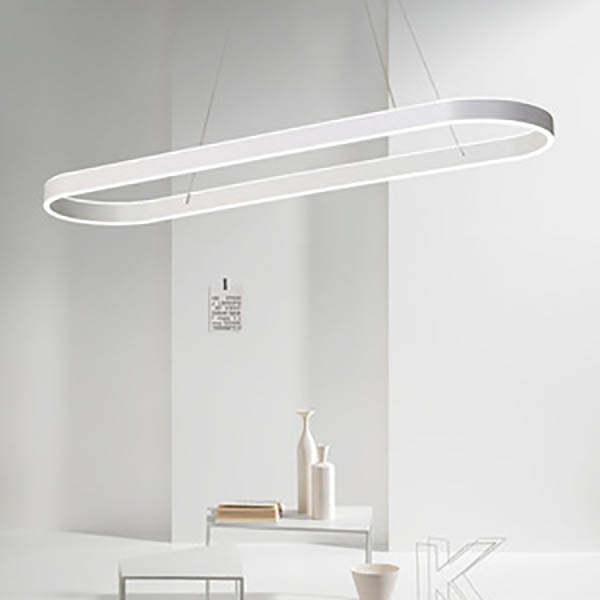 Minimalist Luxury Oval Aluminum LED Chandelier