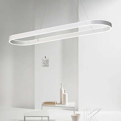 Minimalist Luxury Oval Aluminum LED Chandelier