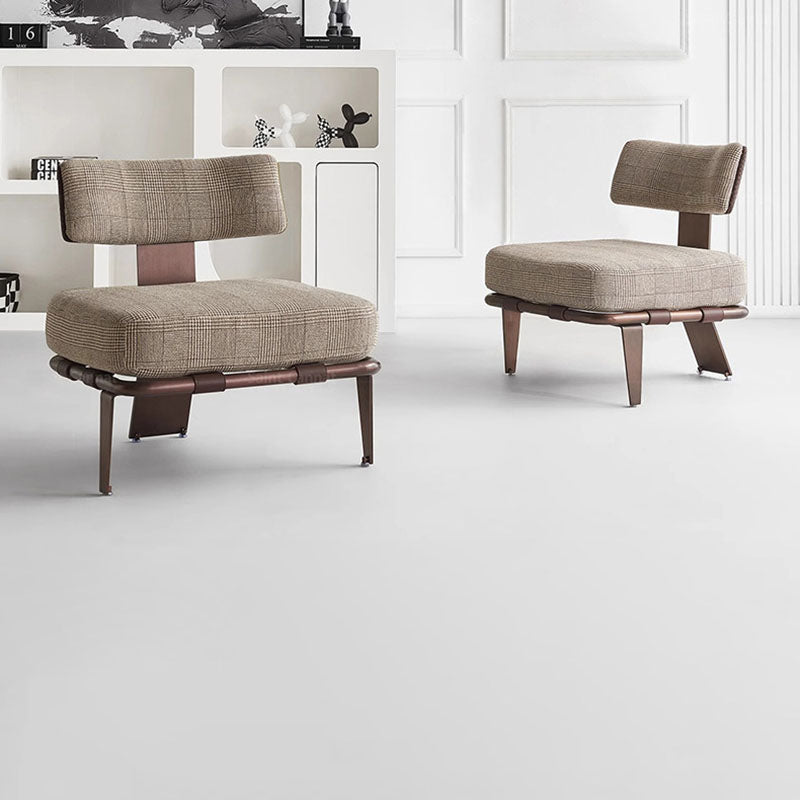 Luxury saddle leather steel wood accent chairs
