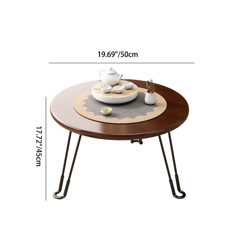 Minimalist Foldable Wood Iron Coffee Table — Original Wood Color