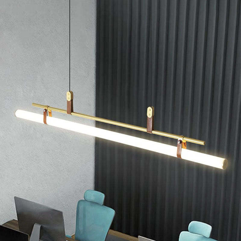Nordic Minimalist Leather LED Island Chandelier