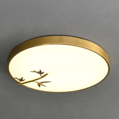 Modern Round Bamboo Pattern LED Flush Mount Light
