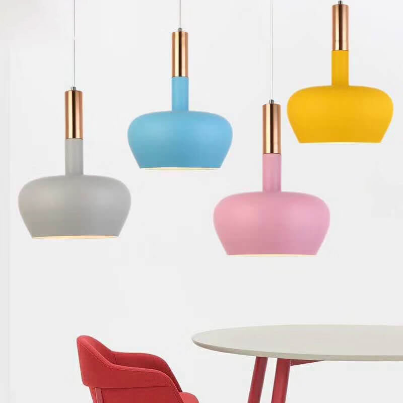 Nordic Macaron Aluminum Dome Bottle Pendant Light