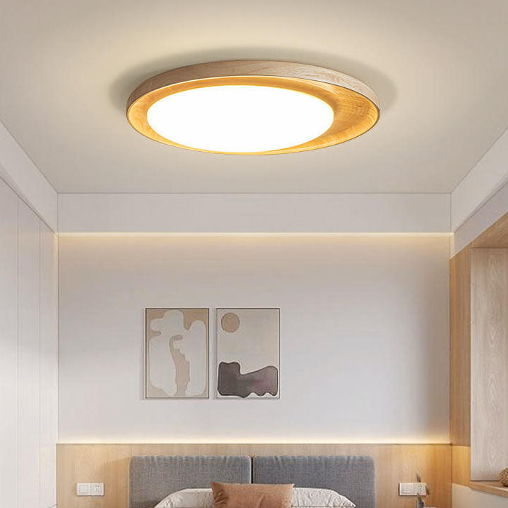 Japanese Minimalist Round Slim LED Flush Mount Light