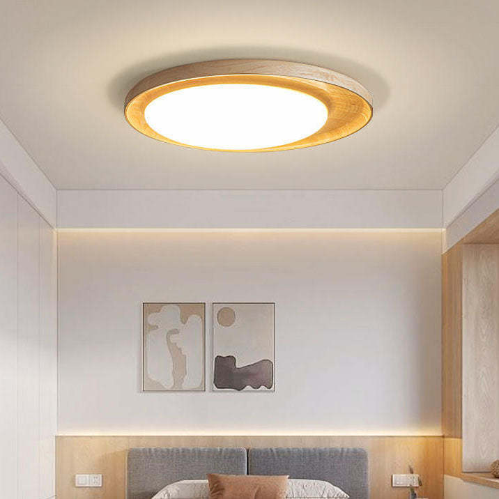 Japanese Minimalist Round Slim LED Flush Mount Light