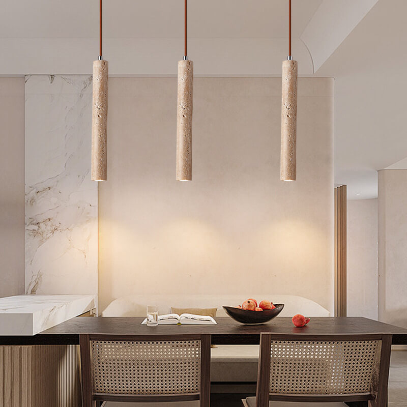 Japanese cylinder wabi-sabi wood pendant lighting — 220V-240V (UK/AU)