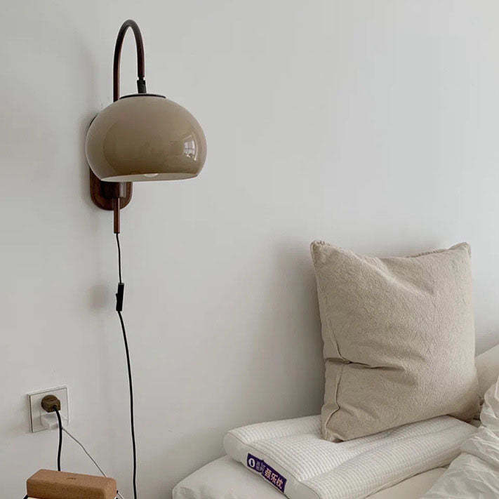 European Minimal Glass Solid Wood Sconce — Hardwired / 220V-240V For UK/AU