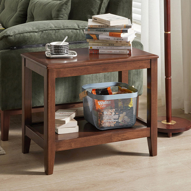 Chinese Oval Wood 2-Tier Tea Table