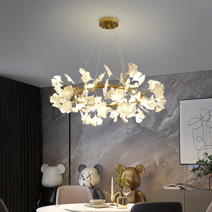 Black acrylic ginkgo chandeliers - nordic — Brushed Gold / 220V-240V (UK/AU)