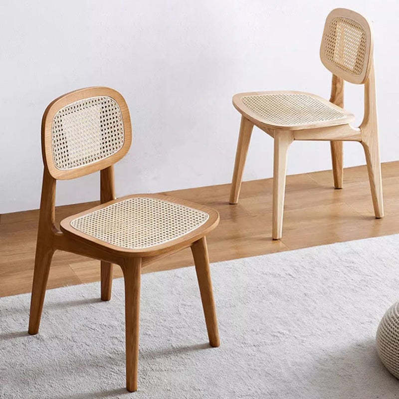 Minimalist Rattan Solid Wood Dining Chair