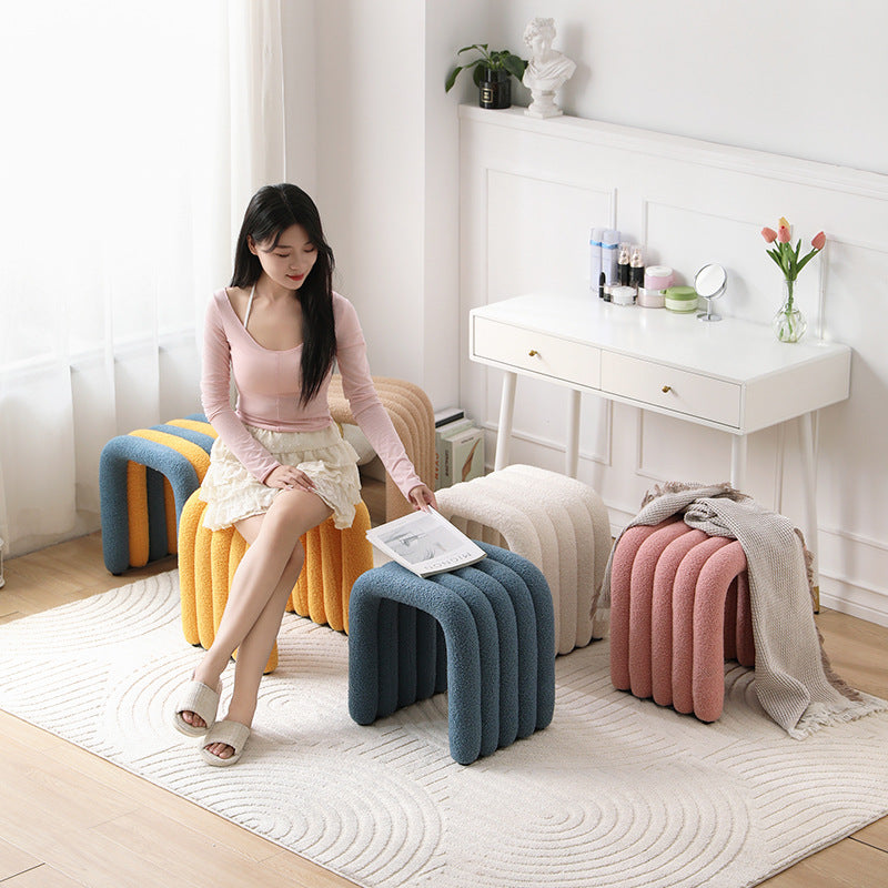 Nordic Arch Steel Boucle Vanity Stool