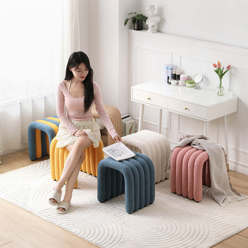 Nordic Arch Steel Boucle Vanity Stool