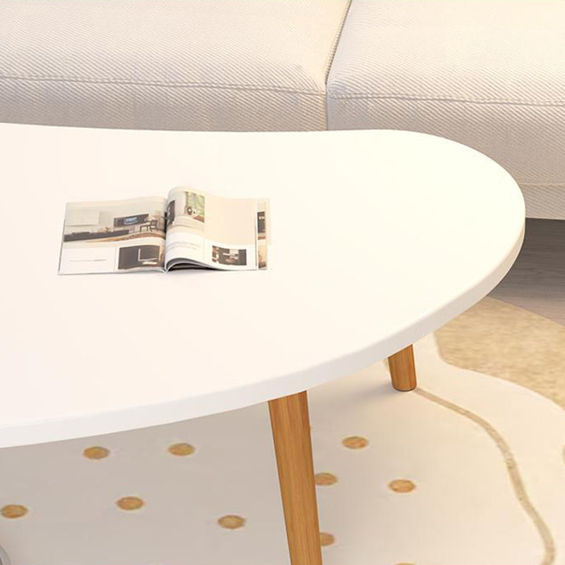Minimalist Curved Oval Wood End Table