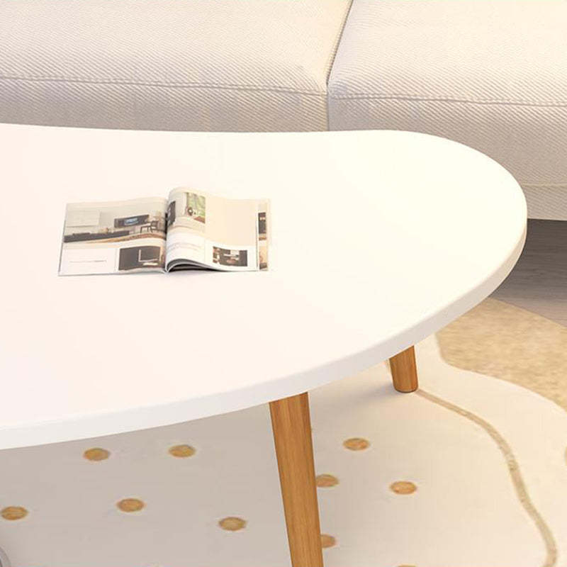 Minimalist Curved Oval Wood End Table