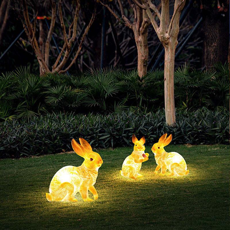 Solar Rabbit Squirrel Resin LED Outdoor Landscape Light