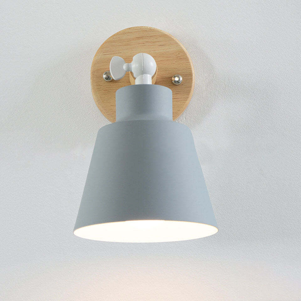 Nordic Macaron Rotatable Wood Wall Sconce