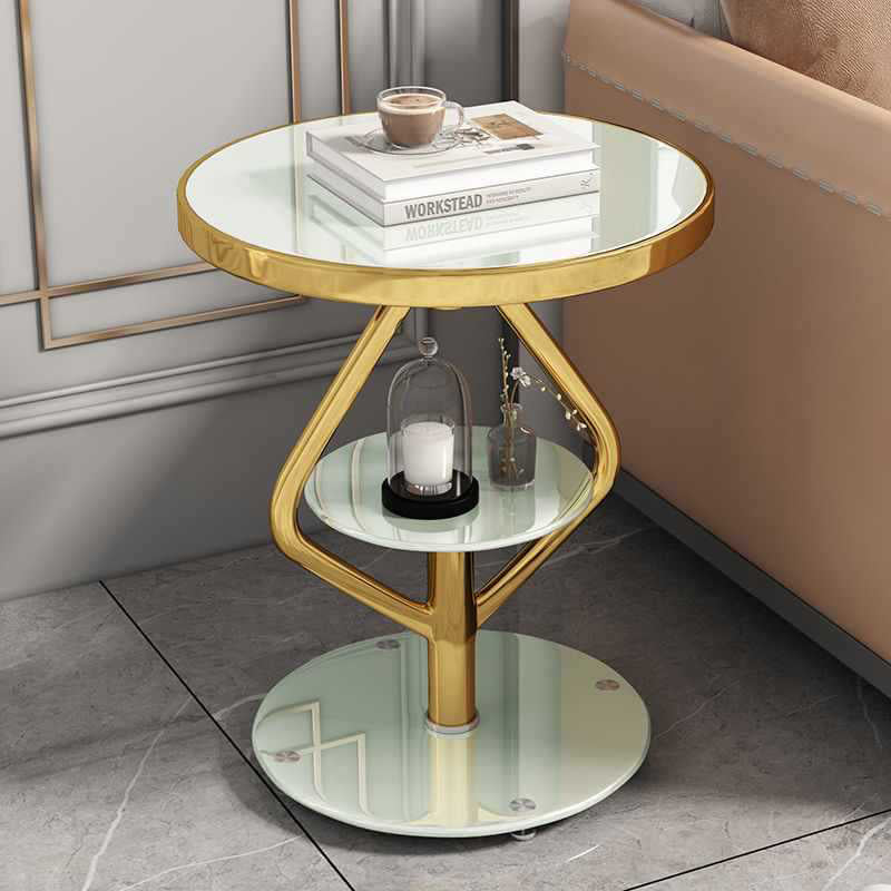 Nordic Lozenge Glass Steel End Table