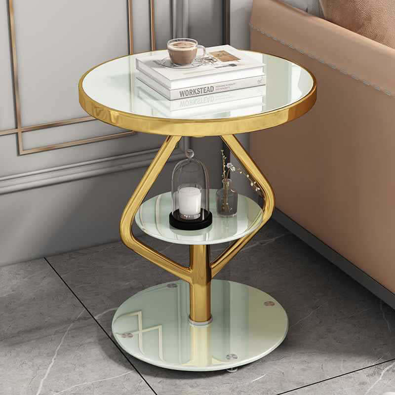 Nordic Lozenge Glass Steel End Table
