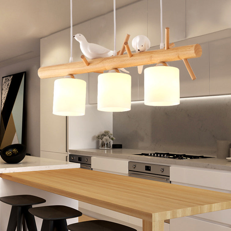 Nordic bird island chandeliers in glass — 2-Light / 220V-240V (UK/AU