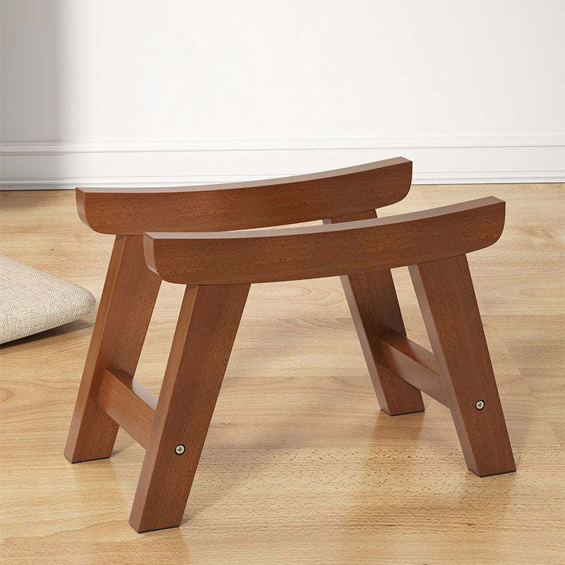 Minimalist Wood Cushion Shoe Bench — Walnut Color - D