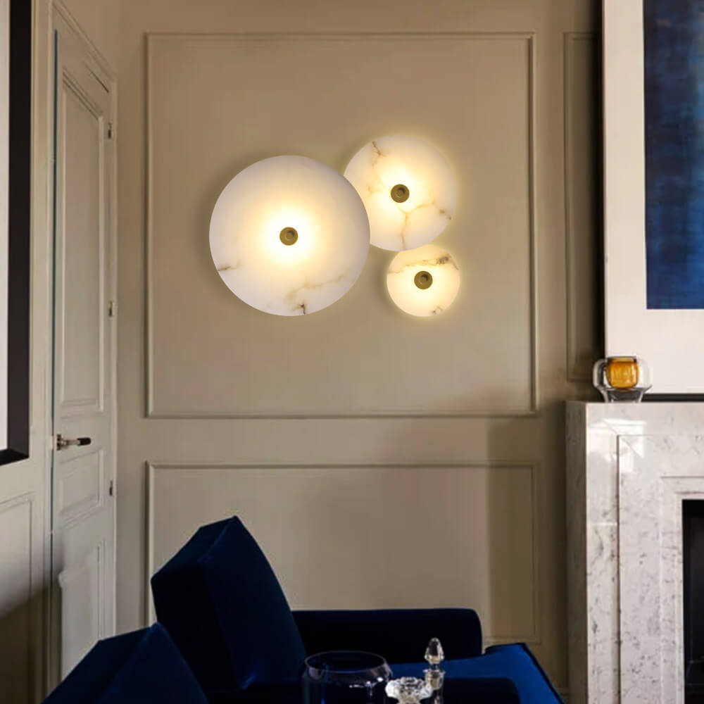 Modern Luxury Marble Iron LED Sconce — Warm Light (3000K) / Black