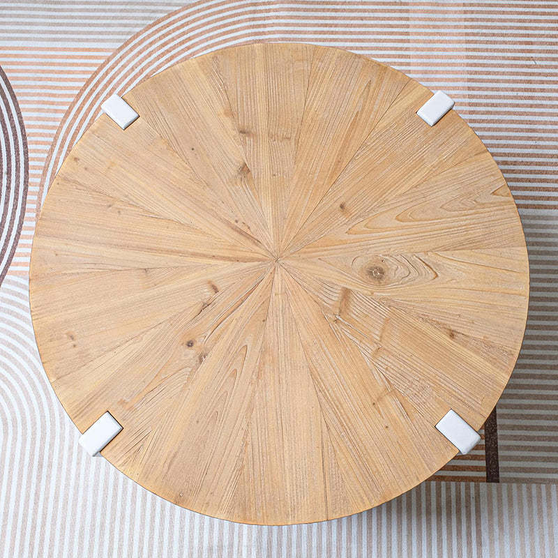 Scandinavian Round Solid Wood End Table