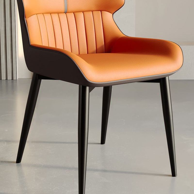 Scandinavian Leather Steel Vein Dining Chair