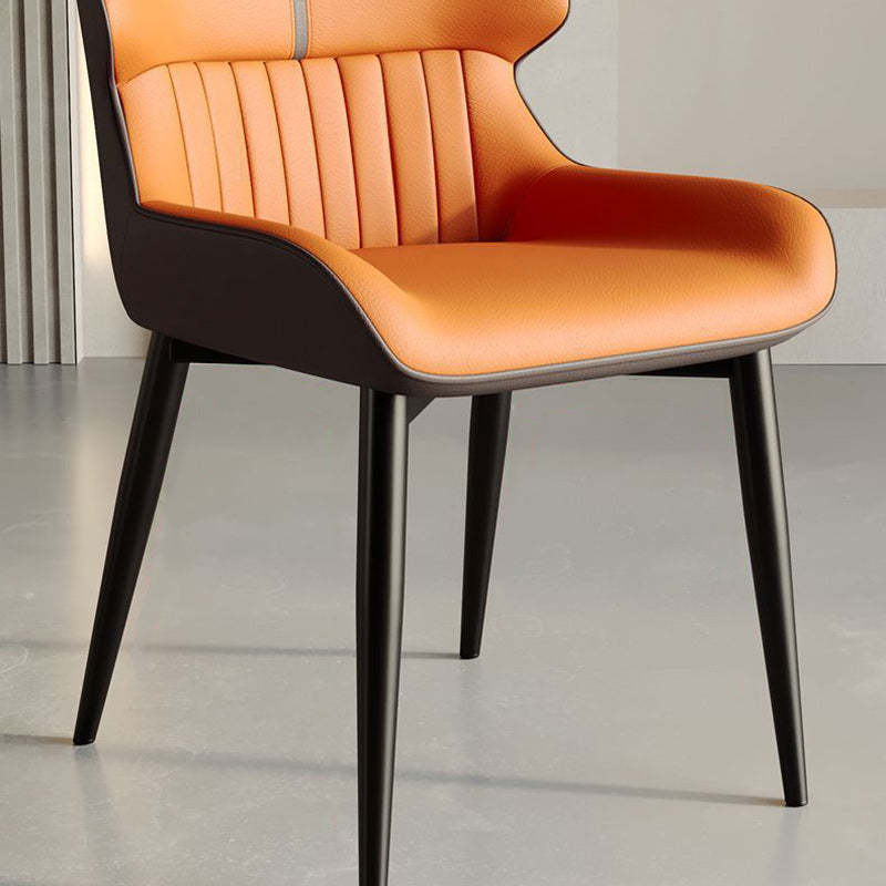 Scandinavian Leather Steel Vein Dining Chair