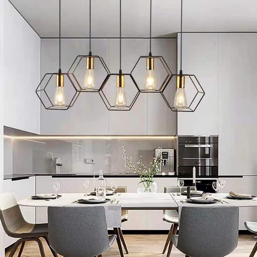 Industrial Vintage Geometric Iron Island Chandelier