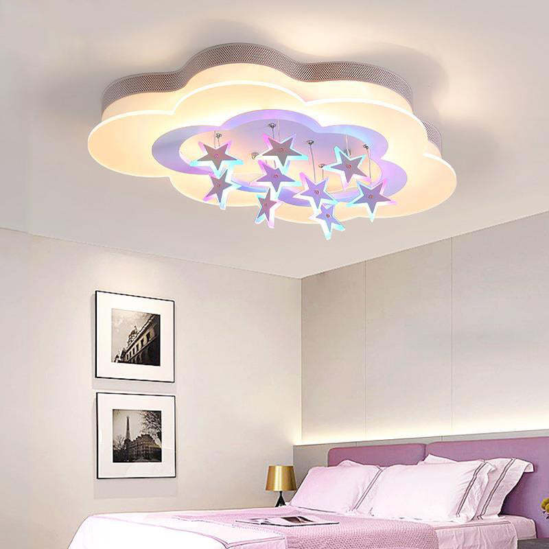 Nordic Star Cloud Acrylic LED Kids Flush Ceiling Light