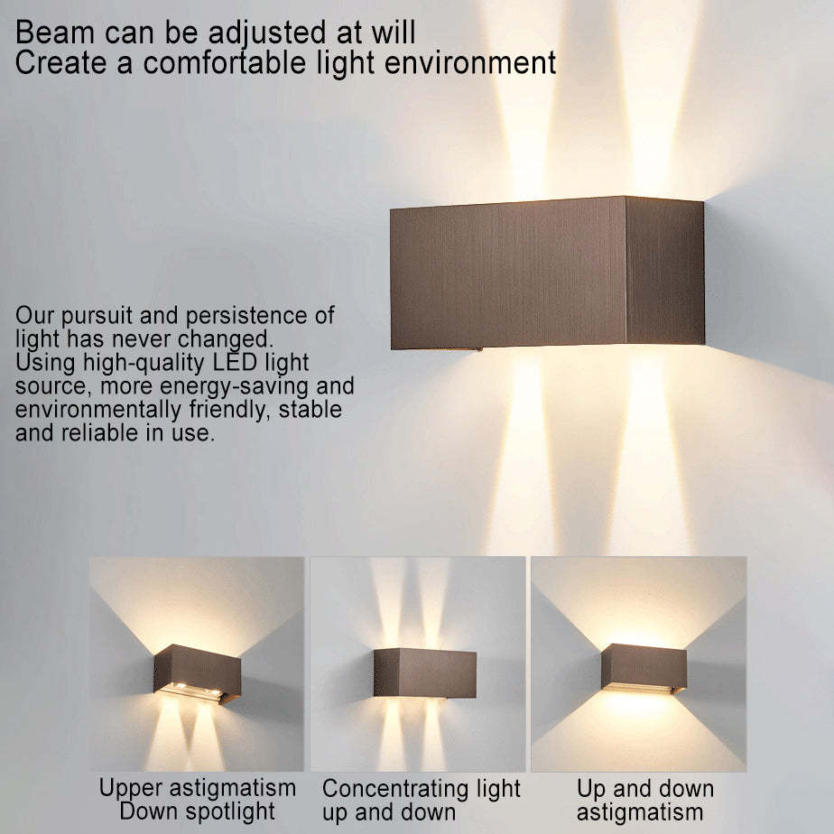 Nordic Aluminum Square Beam Reading Wall Sconce