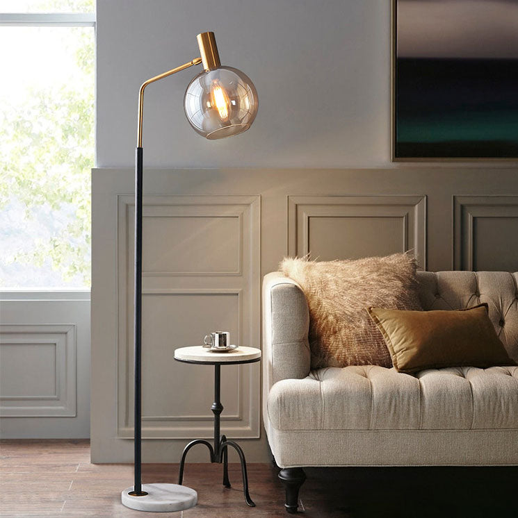 Nordic Glass Dome Marble Base Floor Lamp