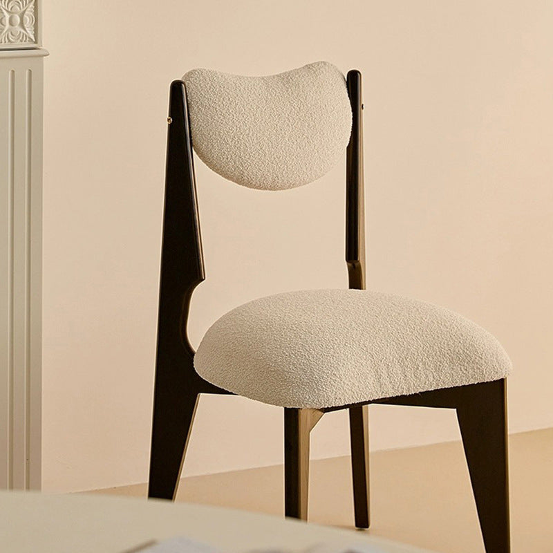 Nordic Ash Velvet Metal Crescent Dining Chair
