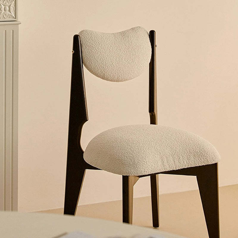 Nordic Ash Velvet Metal Crescent Dining Chair