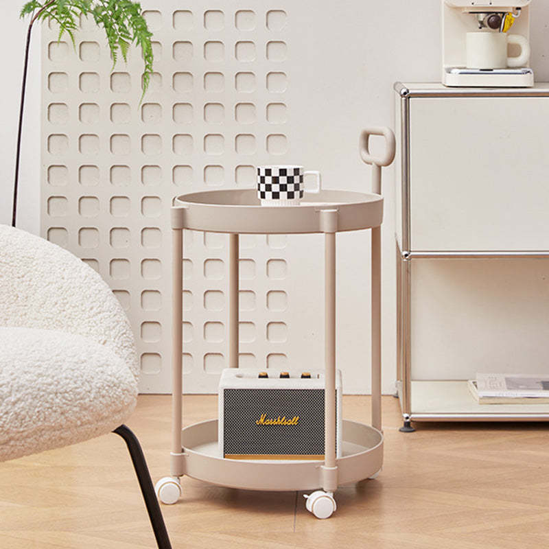 Minimalist Rotating 2-Tier Plastic Coffee Table