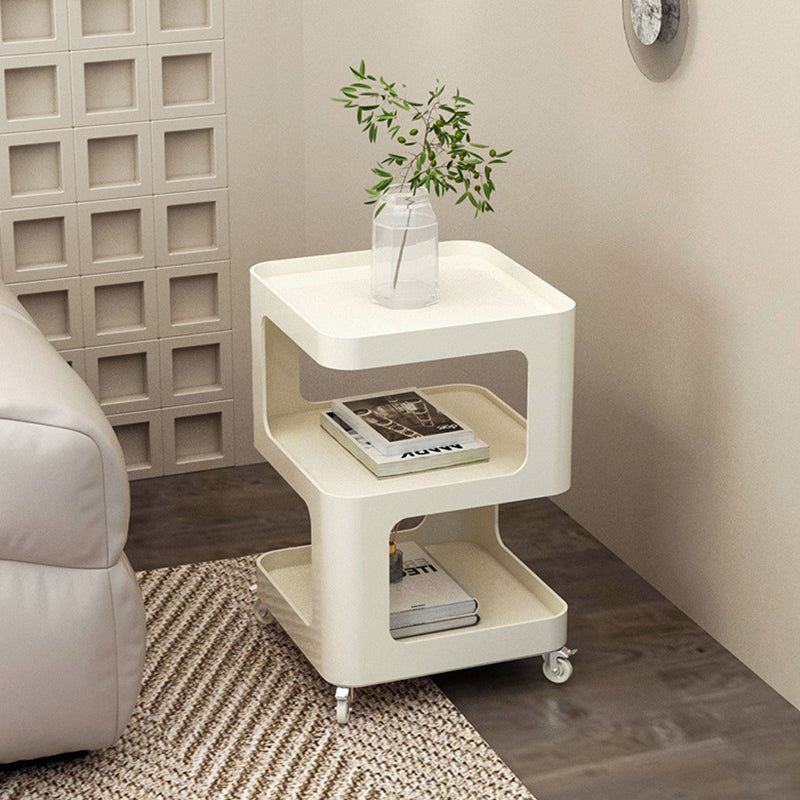 Contemporary Iron 3-Tier Movable Side Table
