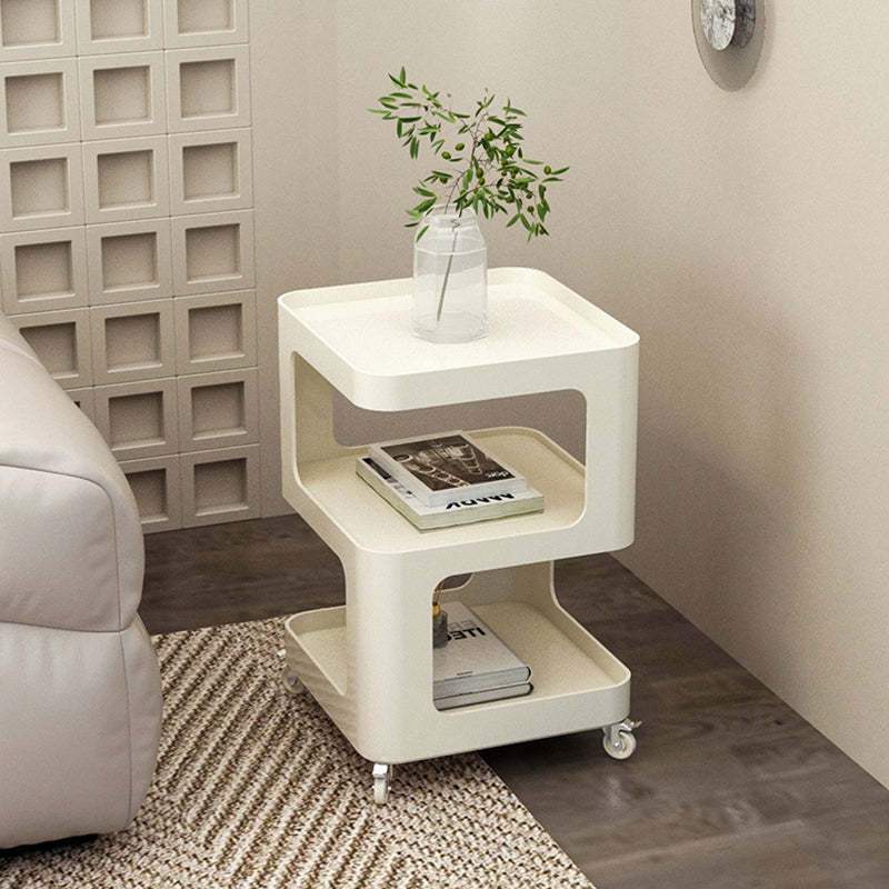 Contemporary Iron 3-Tier Movable Side Table