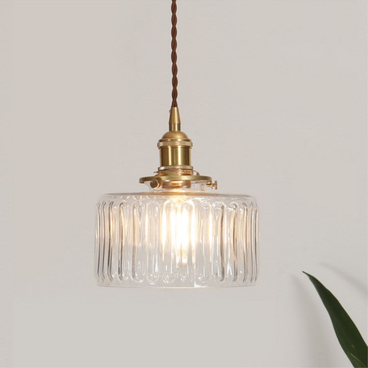 Japanese jar pendant lighting in brass — Clear / 220V-240V (UK/AU)