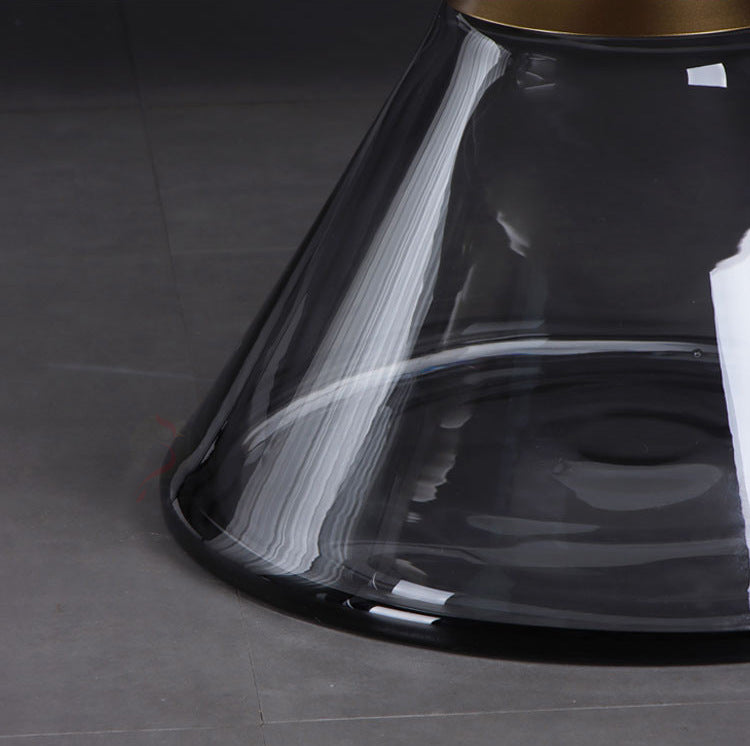 Contemporary Round Glass Steel Coffee Table
