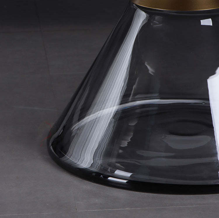 Contemporary Round Glass Steel Coffee Table