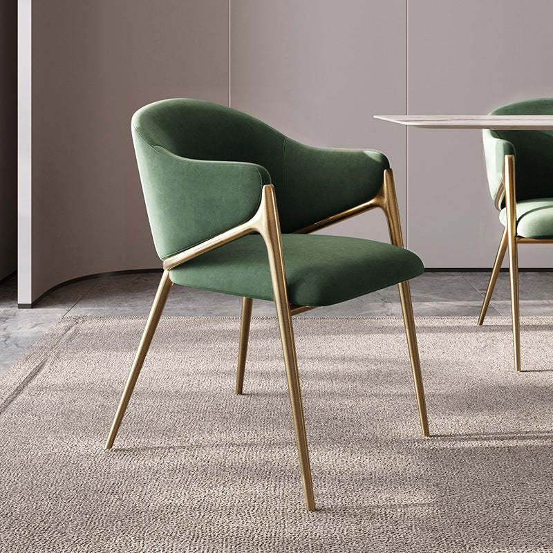 Round Lambswool Stainless Steel Dining Chair