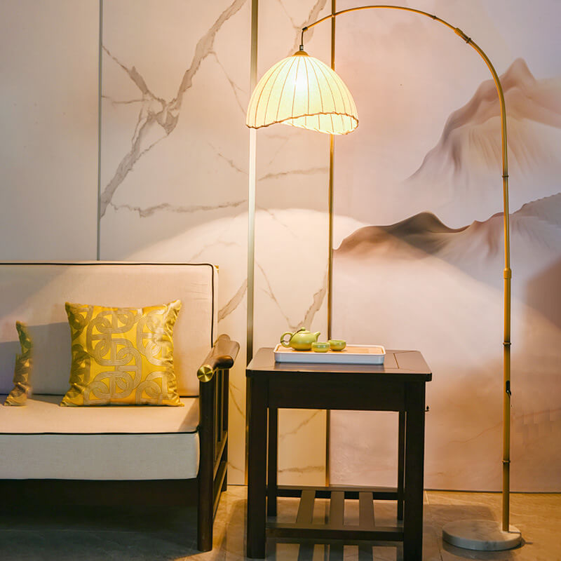 Lighom modern imitation fishing bamboo floor lamps — Warm White (3000K) / 220V-240V (UK/AU)