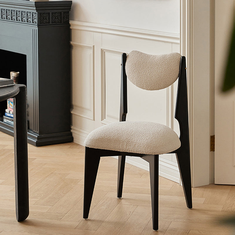 Minimalist Wood Velvet Dining Chair