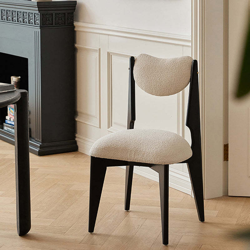 Minimalist Wood Velvet Dining Chair