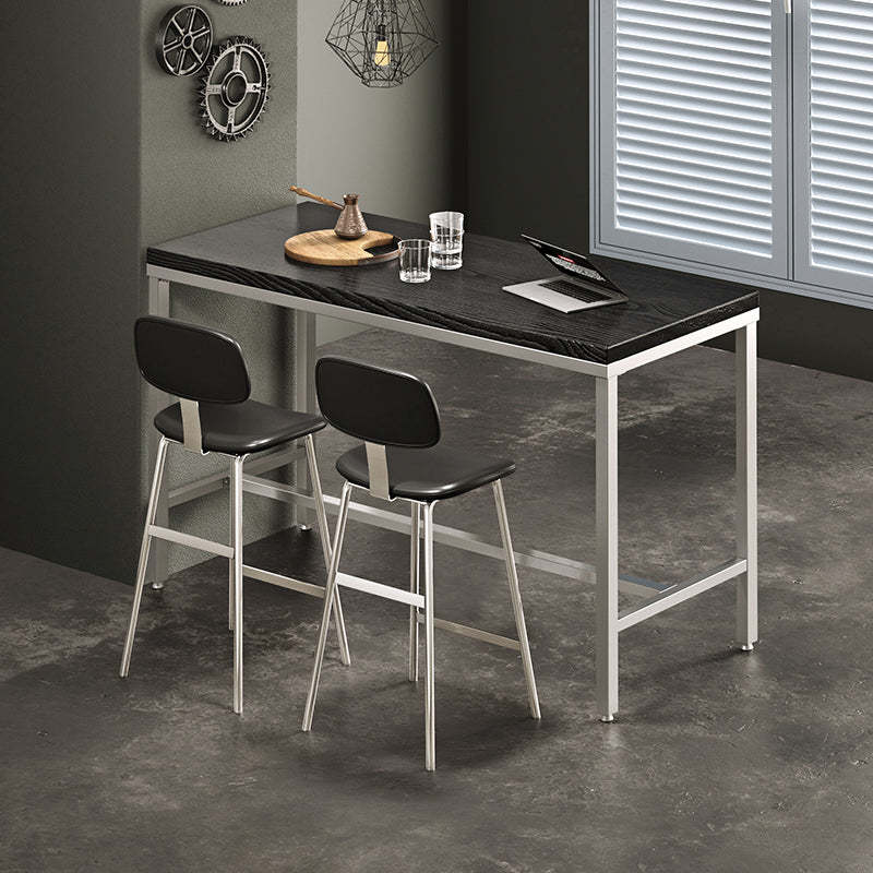 Industrial Curved PU Leather Iron Bar Stool