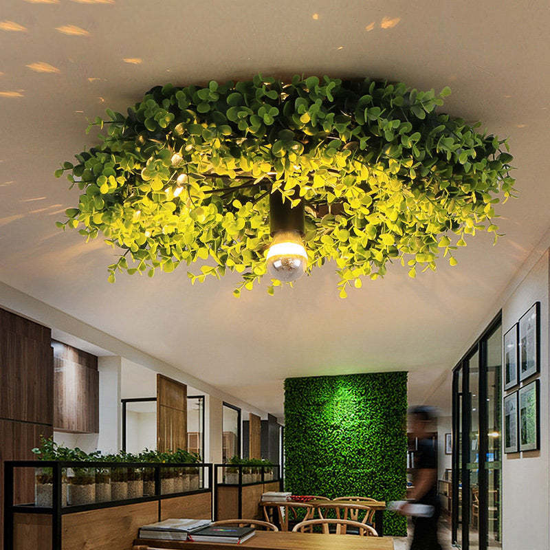 Green Plant Flush Mount Light