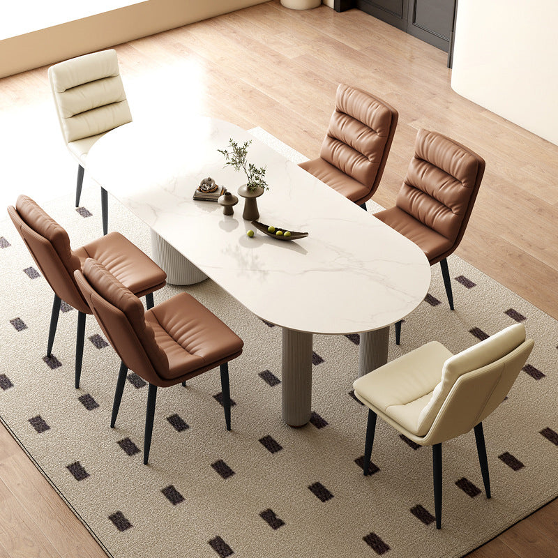 Minimalist Leather Steel Dining Chair