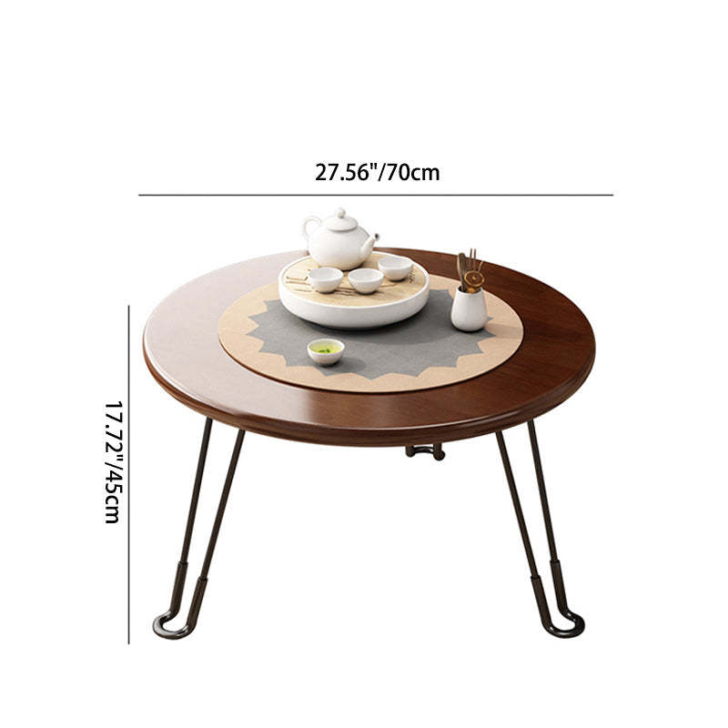 Minimalist Foldable Wood Iron Coffee Table — Original Wood Color