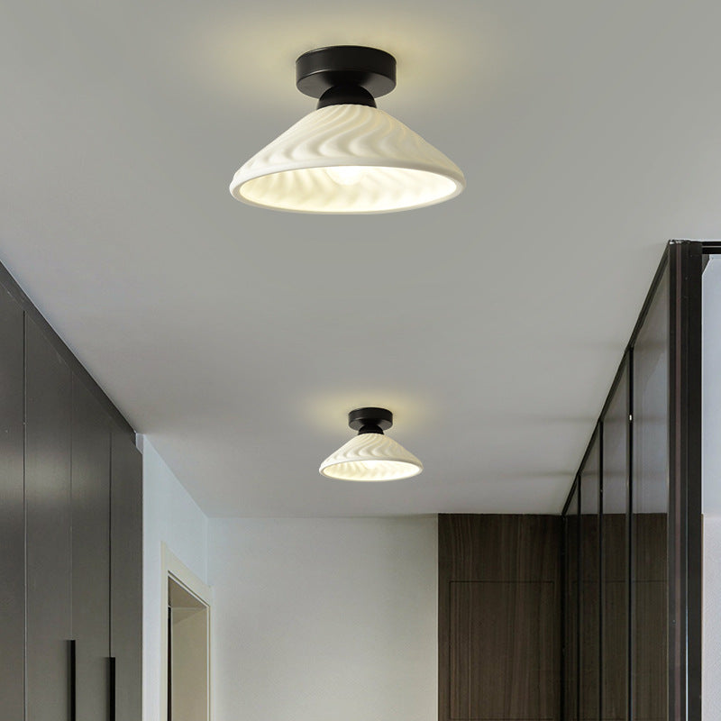 Modern Ceramic Disc Semi-Flush Ceiling Light — A / Gold / 110V-120V For US/CA