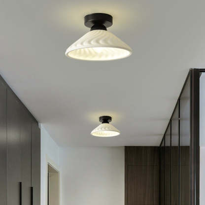Modern Ceramic Disc Semi-Flush Ceiling Light — A / Gold / 110V-120V For US/CA